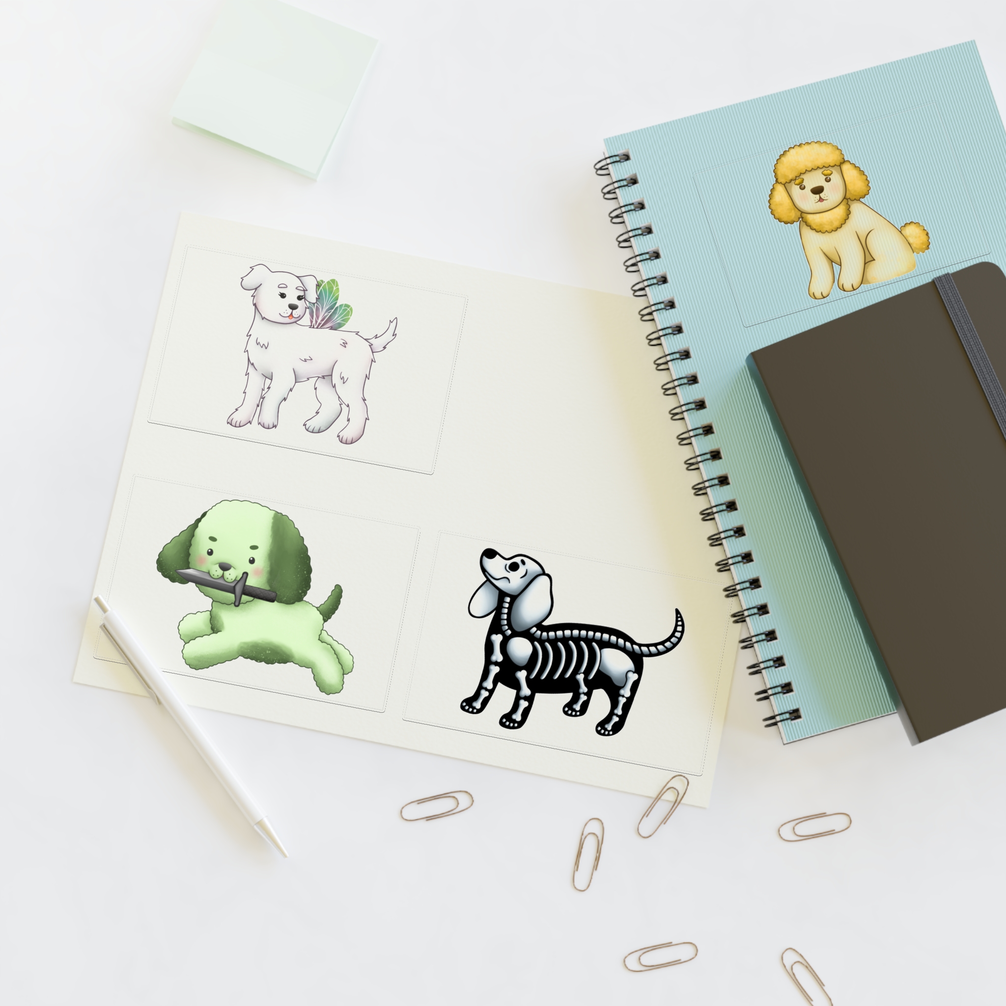 The World of Moss Puppy: PUPPY STICKER SET 1 featuring Pixie Puppy, Moss Puppy, Pollen Puppy, and Bone Puppy - Image 8