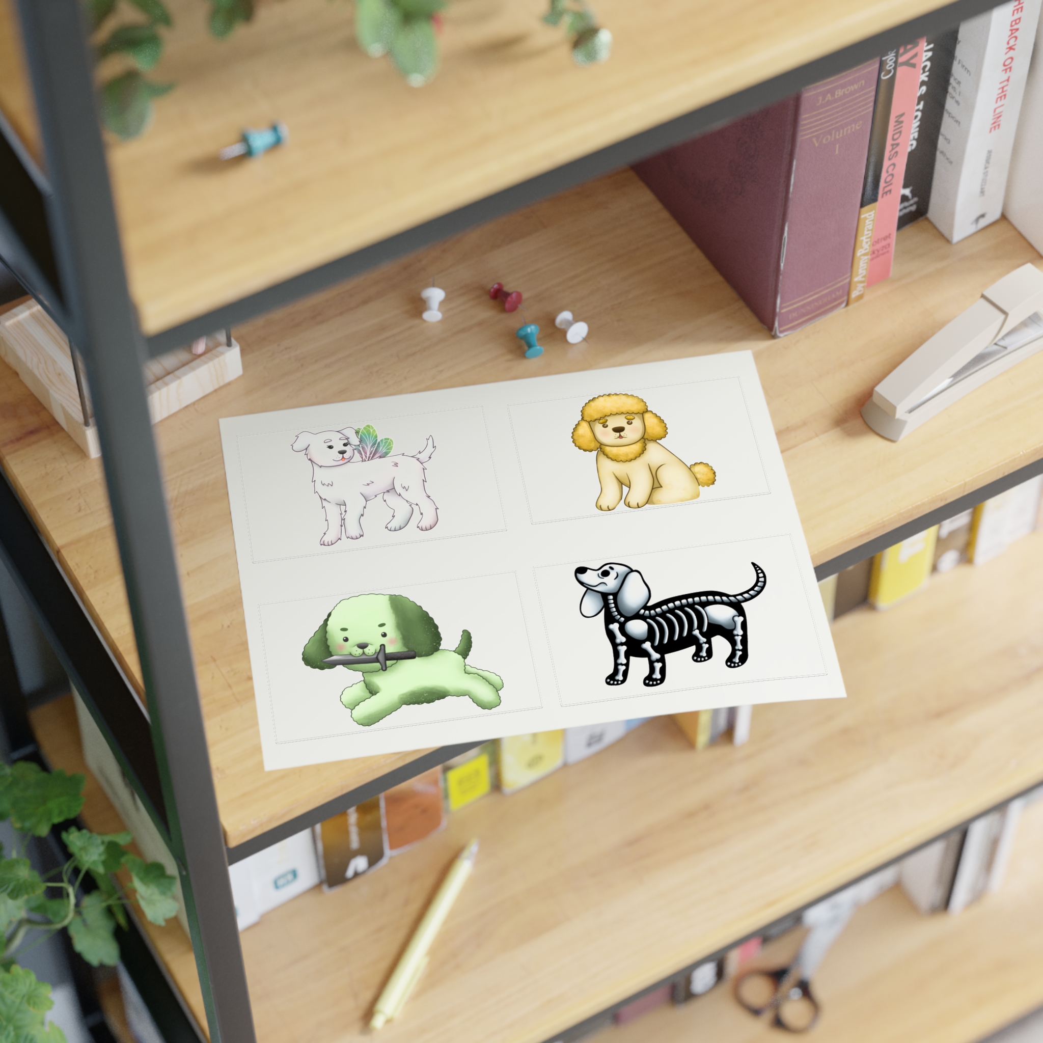 The World of Moss Puppy: PUPPY STICKER SET 1 featuring Pixie Puppy, Moss Puppy, Pollen Puppy, and Bone Puppy - Image 6