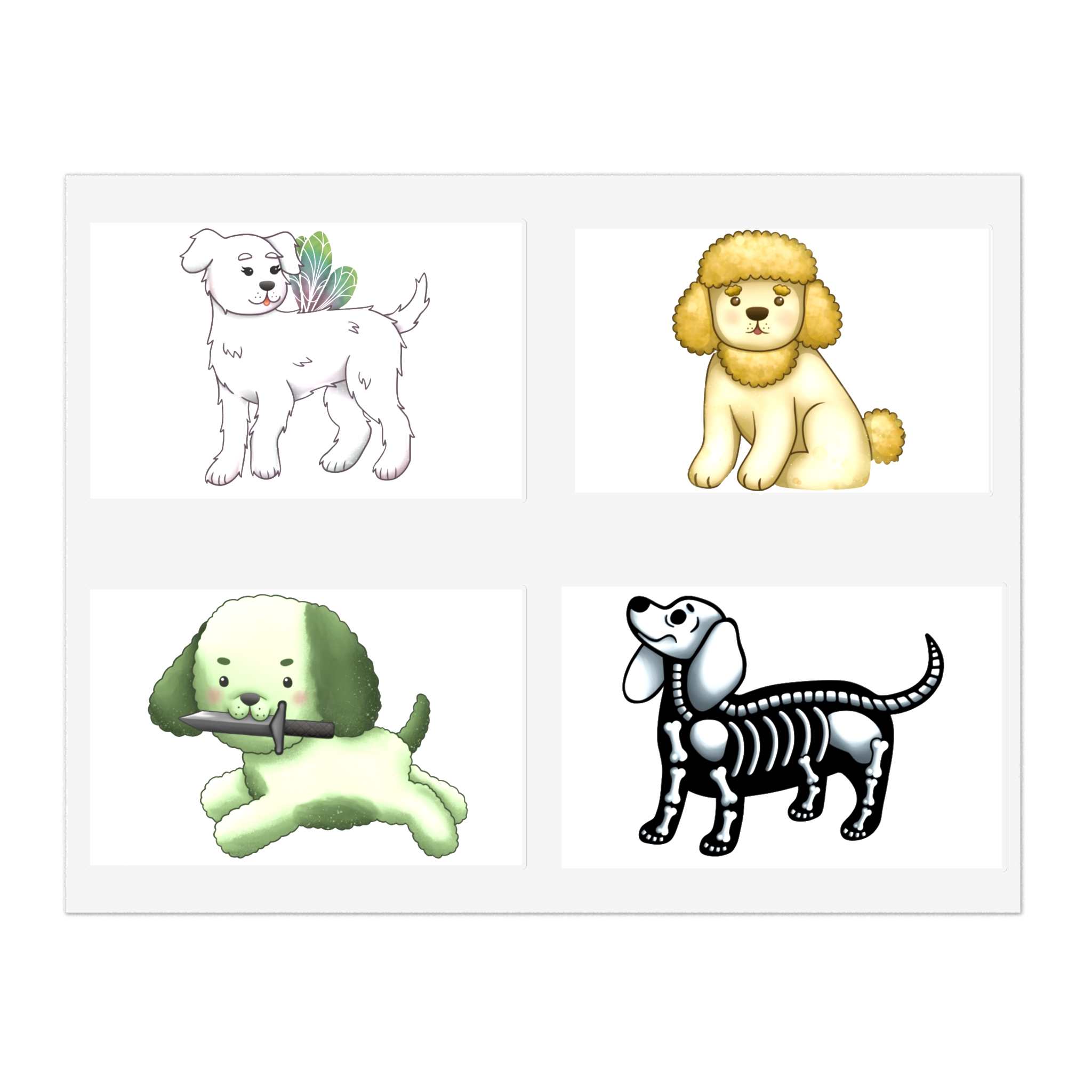 The World of Moss Puppy: PUPPY STICKER SET 1 featuring Pixie Puppy, Moss Puppy, Pollen Puppy, and Bone Puppy - Image 5